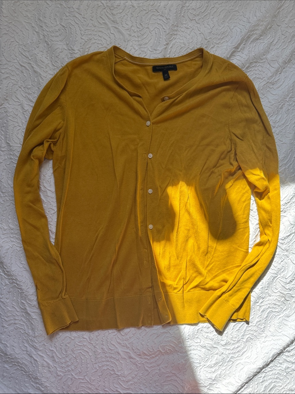 Teen's Mustard Yellow Button-Front Sweater